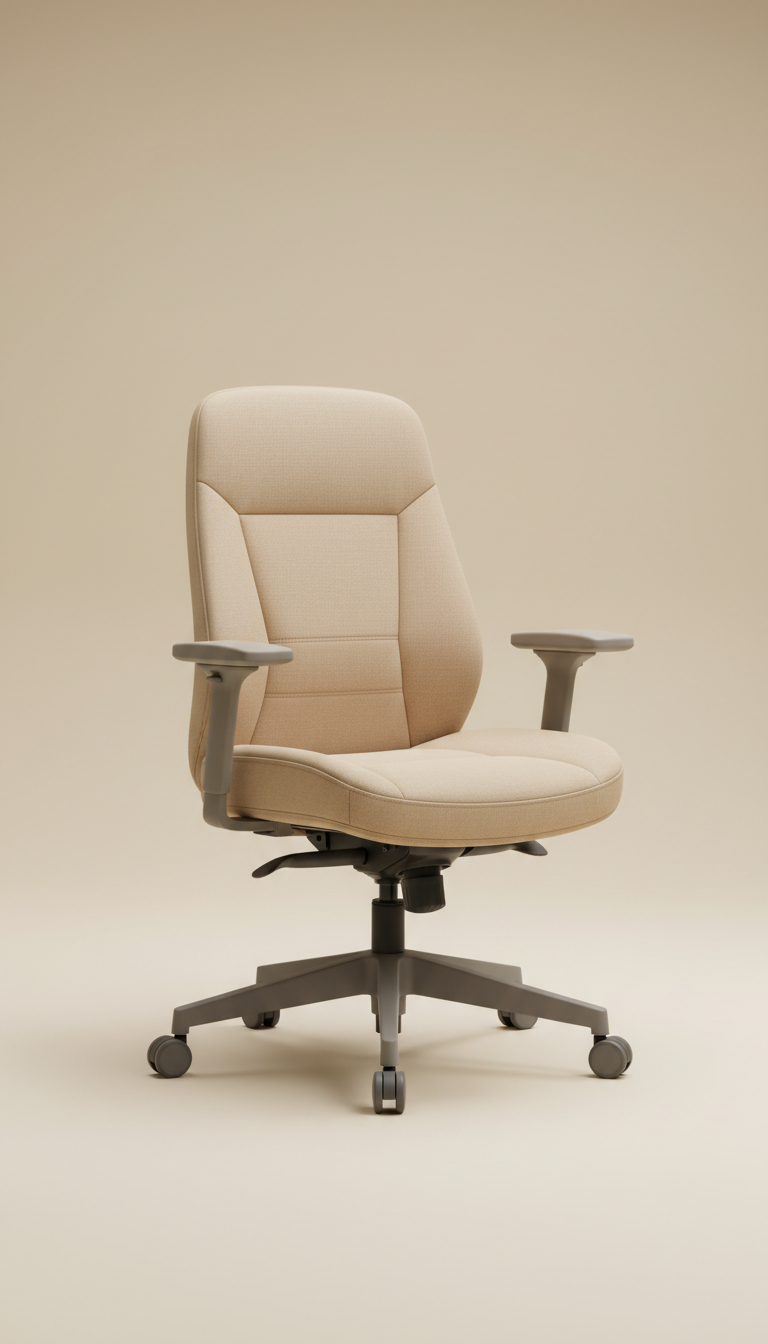 Ergonomic task chair in neutral fabric