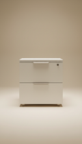 Rolling file cabinet with matte finish