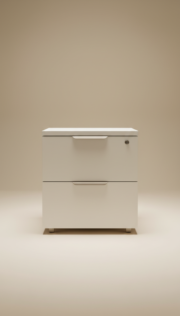 Rolling file cabinet with matte finish