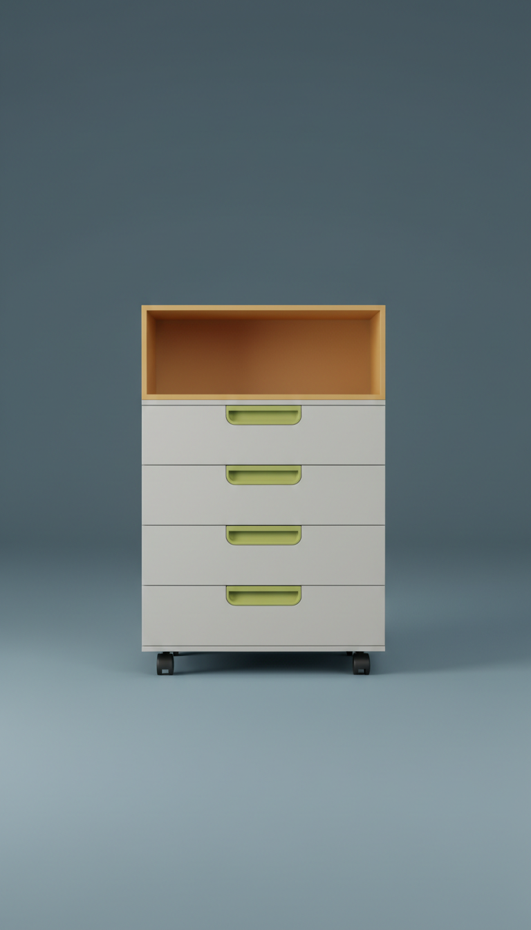 Rolling File Cabinet with Locking Drawers