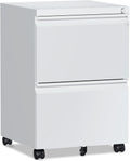 White 2-Drawer Locking Rolling File Cabinet