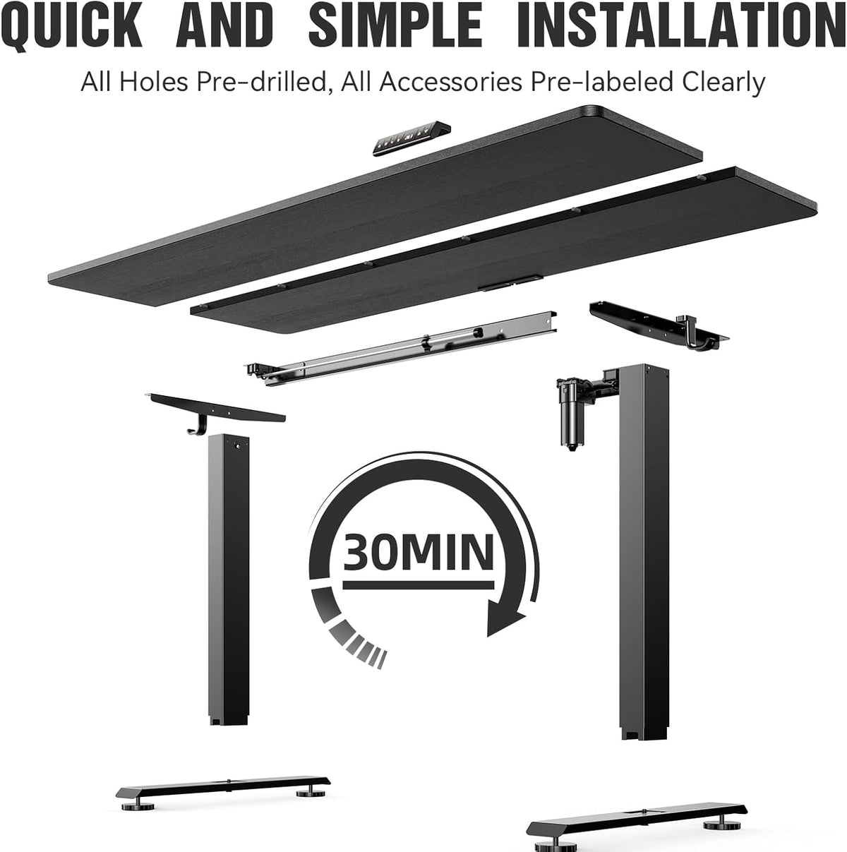 Black 63" Electric Standing Desk