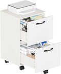 White 2-Drawer Rolling Wood File Cabinet