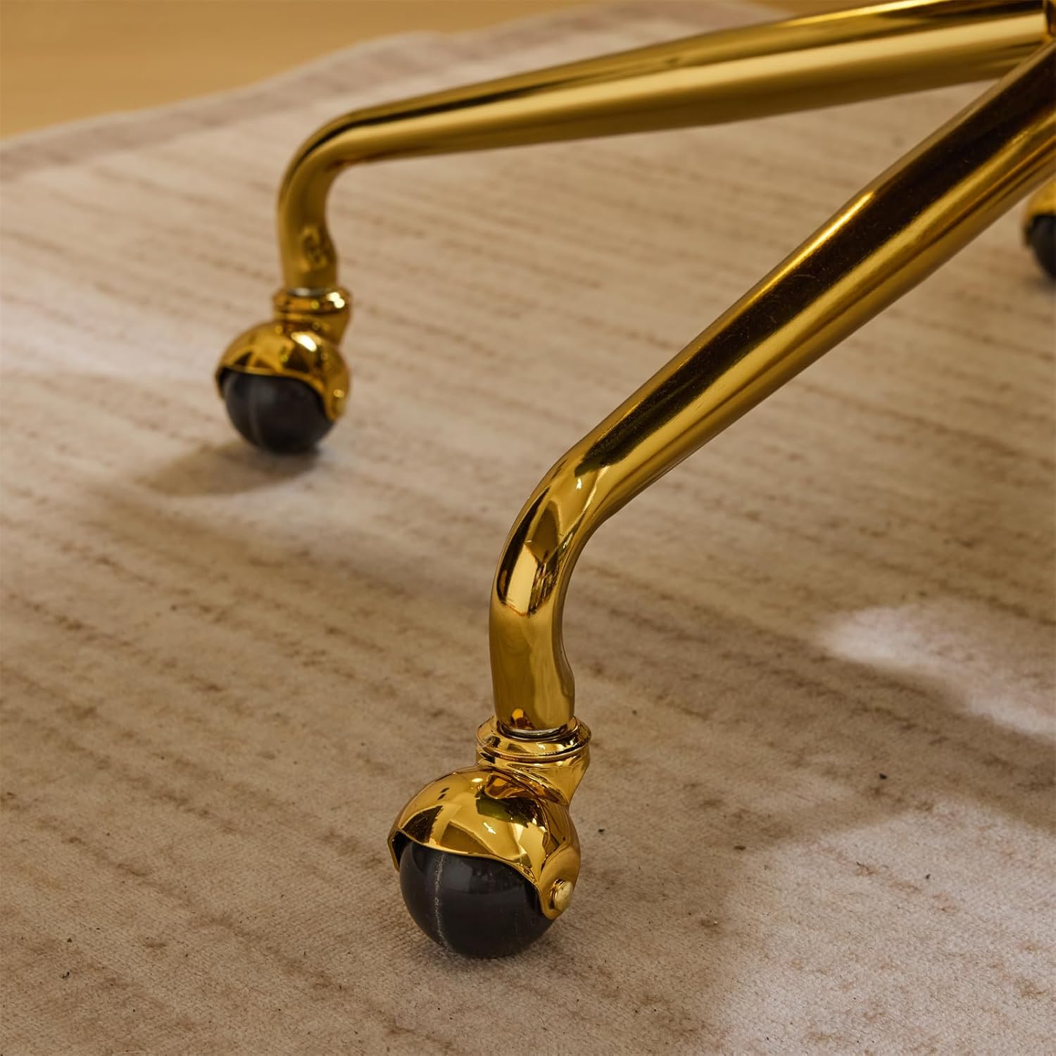 Brown Suede Swivel Desk Chair Gold Base