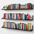 48 Inch Black Floating Wall Shelves Set