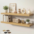 Oak Deep Floating Wall Shelves 2 Pack