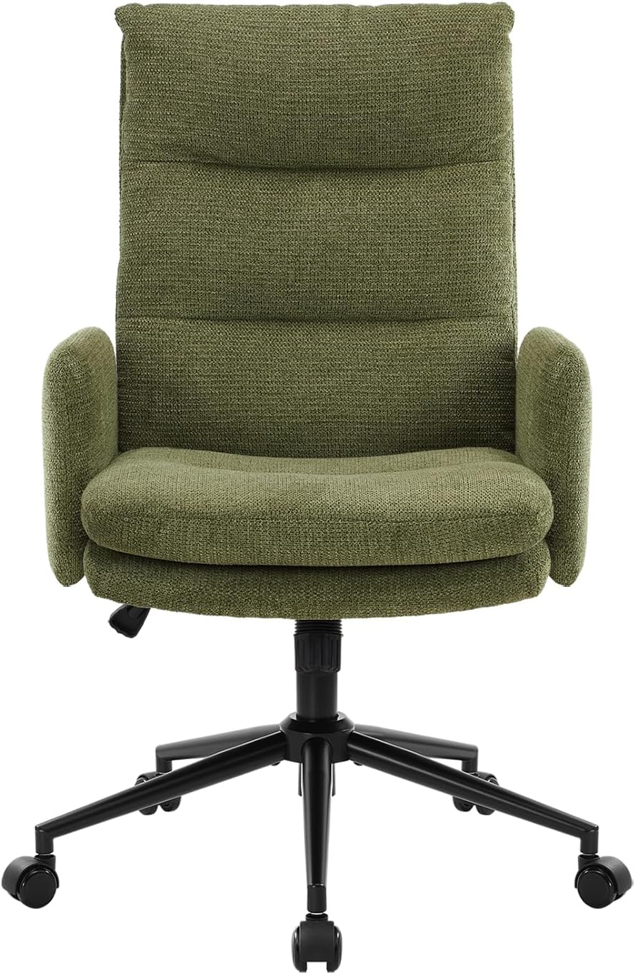 Green Cashmere High-Back Swivel Office Chair