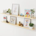 55" Natural Wood Wall Ledge Shelves