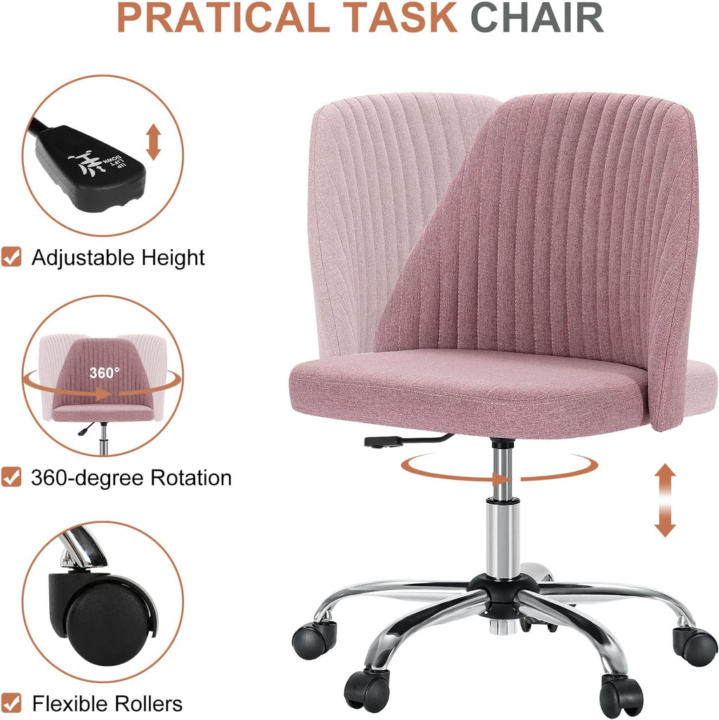 Blush Wide Armless Swivel Office Chai
