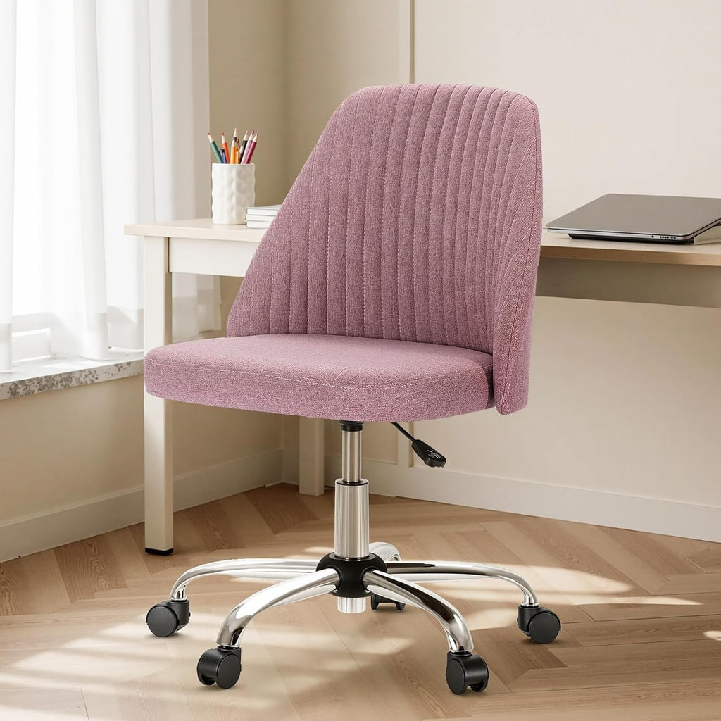Blush Wide Armless Swivel Office Chai