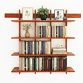 4-Tier Bamboo Rustic Brown Bookshelf