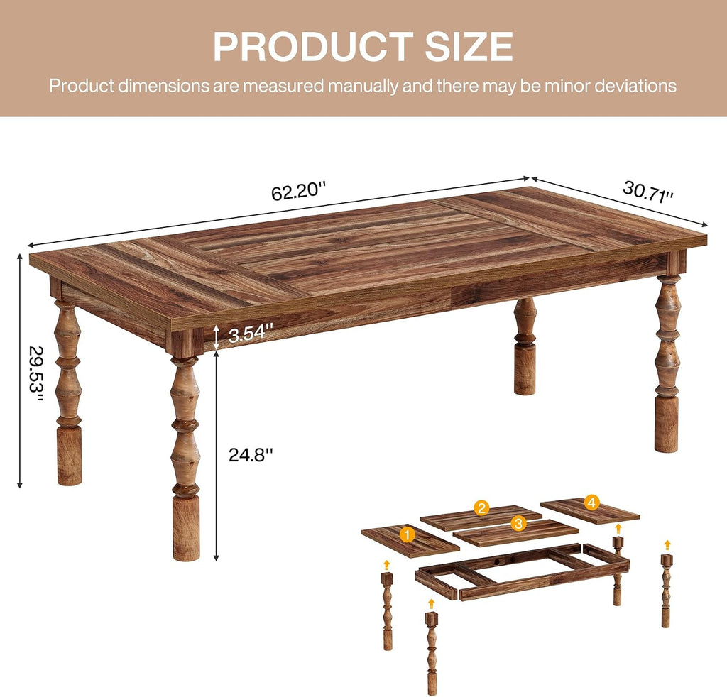 Walnut 62" Executive Farmhouse Desk