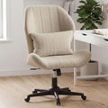 Oatmeal Winged Cross Legged Office Chair