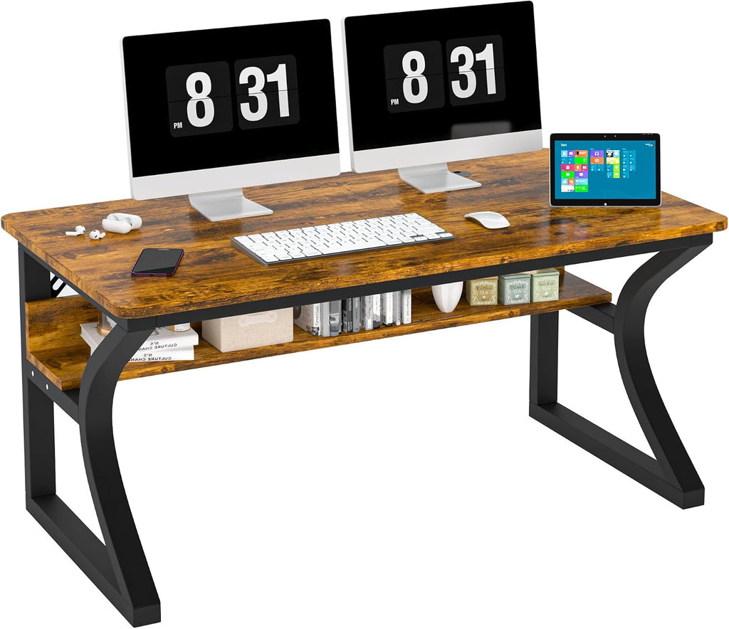 Brown 47" Desk with Storage