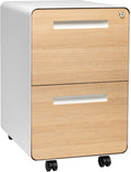 White Wood 2-Drawer Locking File Cabinet