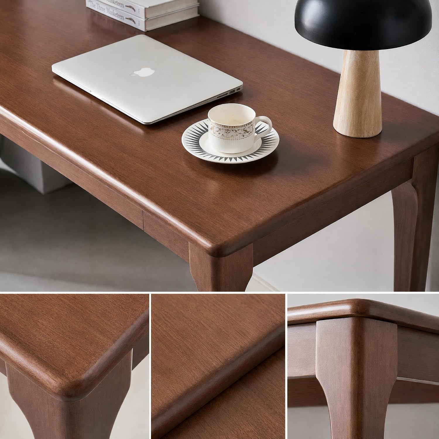 Walnut 40" Wood Desk with Drawers