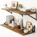 Rustic Brown Deep Floating Wall Shelves