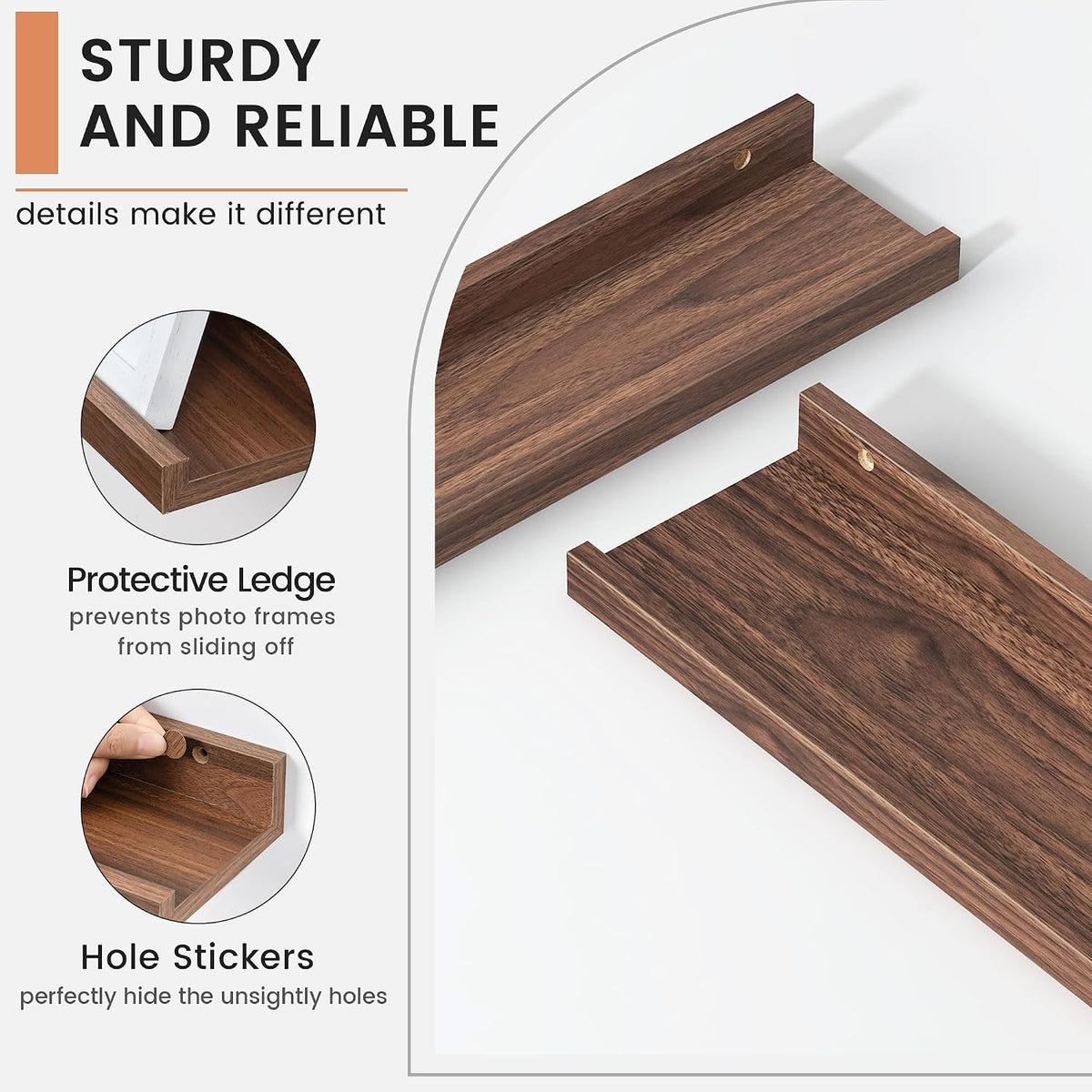 48" Wall Picture Ledge Shelves Set