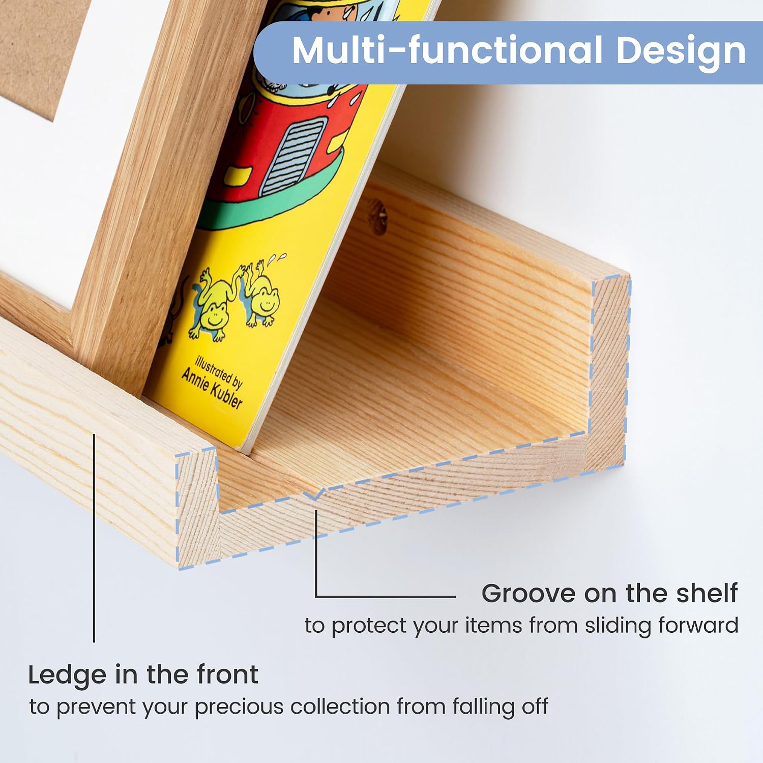 Natural Pine 48" Wall Ledge Shelves 2Pack