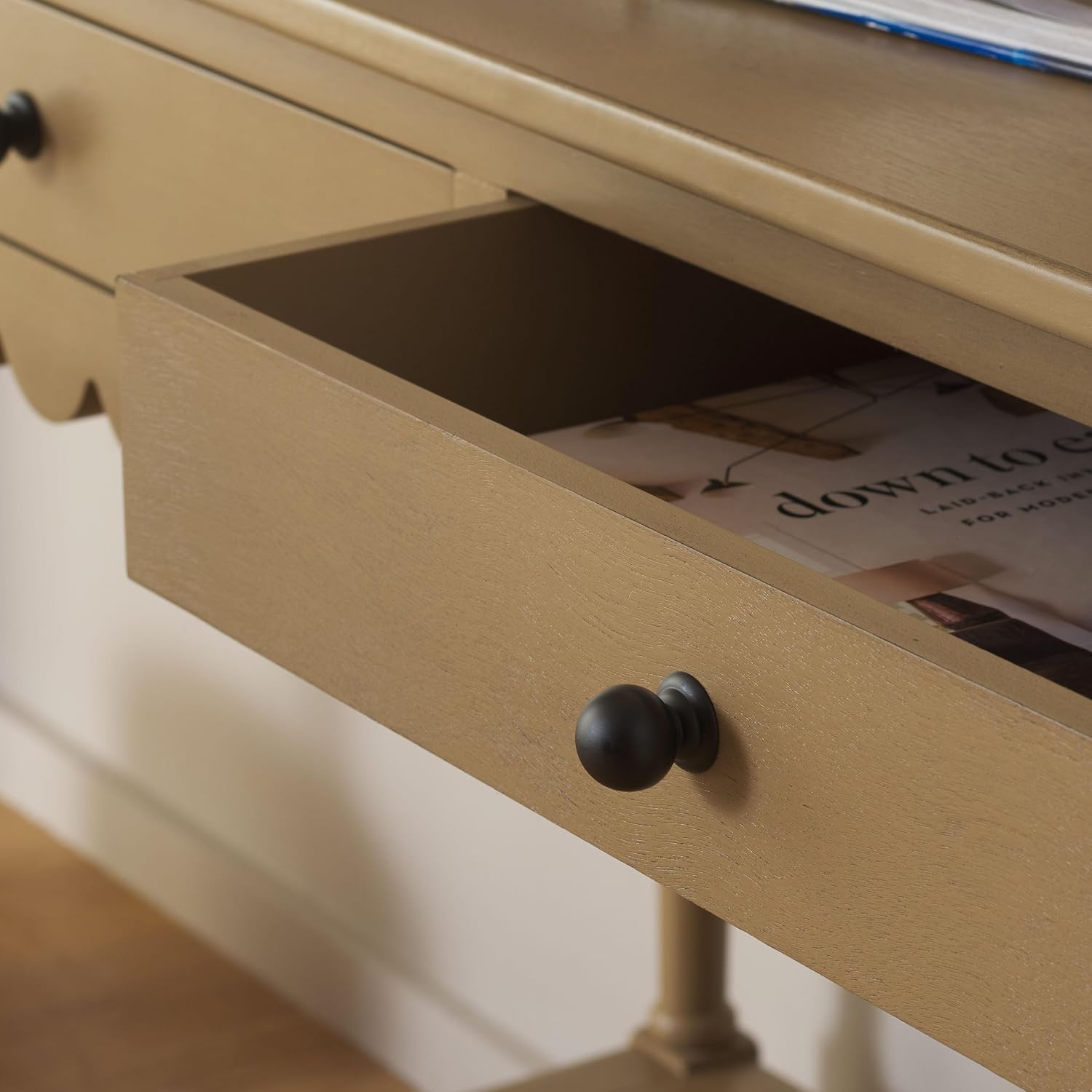 Brown 42" Wood Desk with 2 Drawers