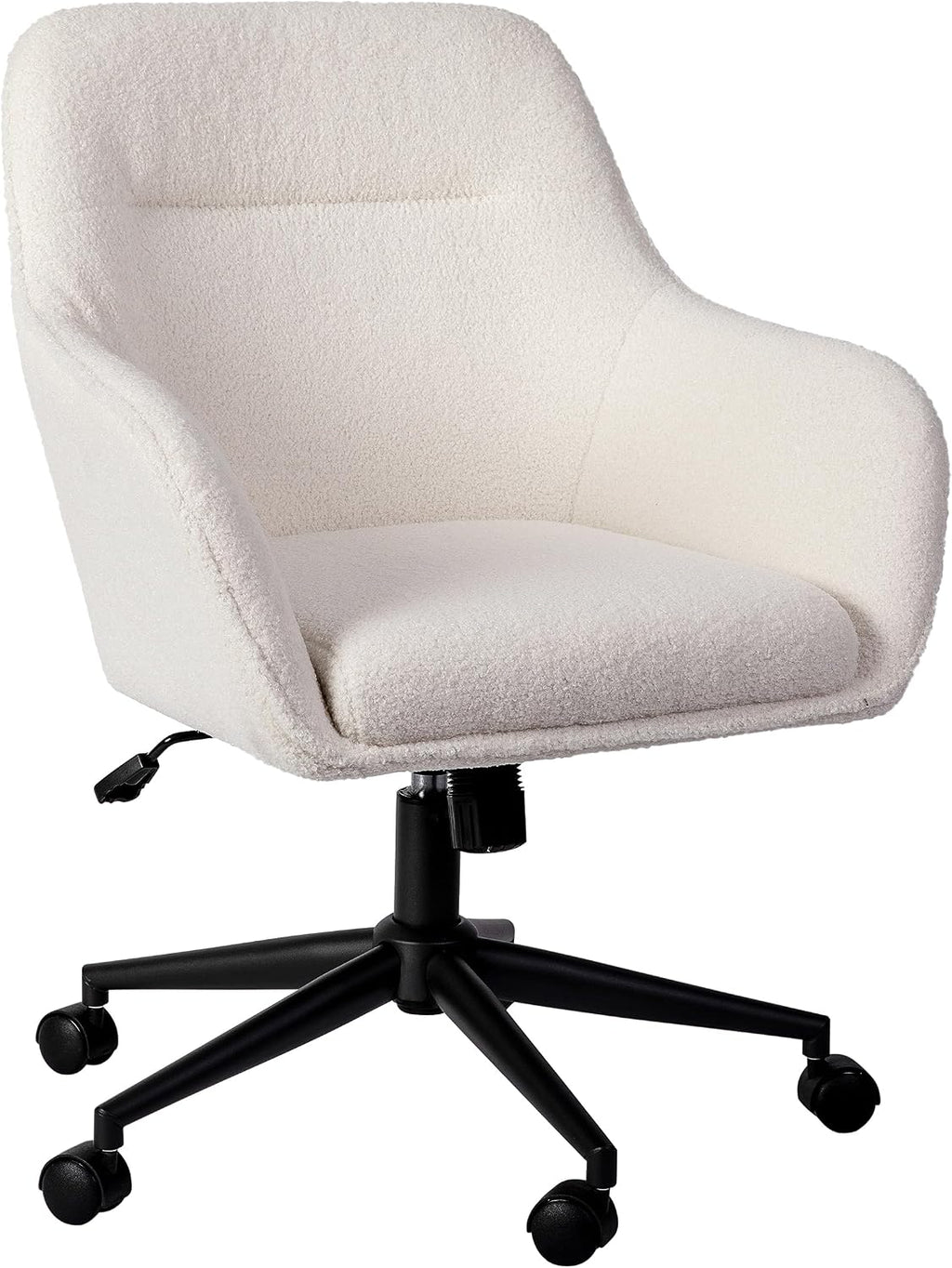 White Upholstered Office Chair Bronze Frame