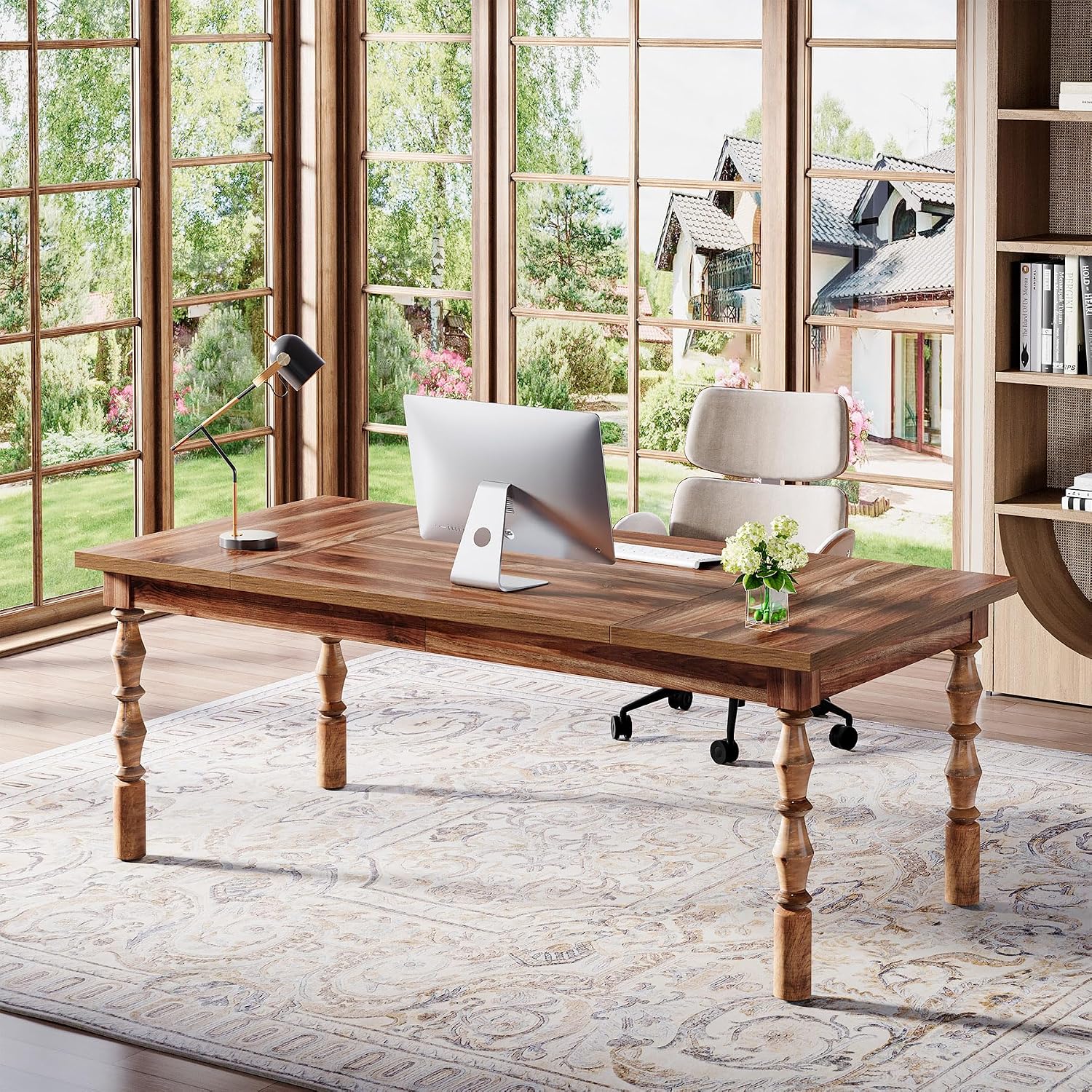 Walnut 62" Executive Farmhouse Desk