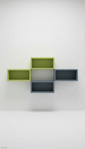 Wall-Mounted Floating Bookshelf in Powder-Coated Metal